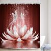 Шторка для душа Zen Lotus Водный Будда Медитация Черный Камень Капли Бабочка Черно-белый Декор Ванной Комнаты Полиэстер Шторка для Ванны