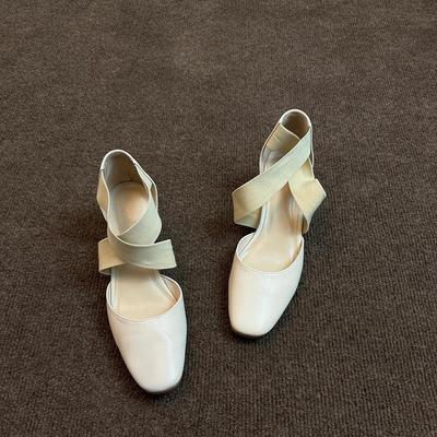 Новые ретро универсальные балетки на высоком каблуке детские толстые каблуки с перекрестными ремнями полые повседневные сандалии с сумкой на голове