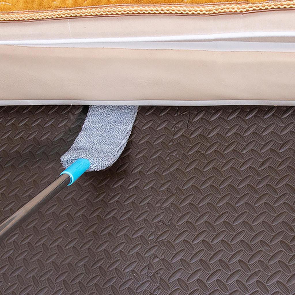 Flat Duster Retractable Long Handle Microfiber Duster Under Appliance Cleaning Tool for Home Apartment Office Floor Furniture