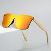 Polarized Mirror Surface Square Bamboo Sun Glasses Men Simple Colorful Brand Sunglasses Pool Party Male Eyeglasses