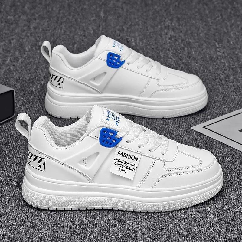 Молодежные белые женские мужские кроссовки трендовые высокие туфли на платформе для мужчин 2024 года весна дизайнерские вулканизированные туфли плюс бархатные кроссовки