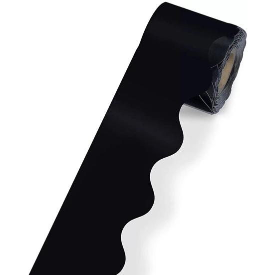 1 рулон доски объявлений, бордюрная отделка, гладкая поверхность, волнистый край, дизайн, бордюры для школьного декора