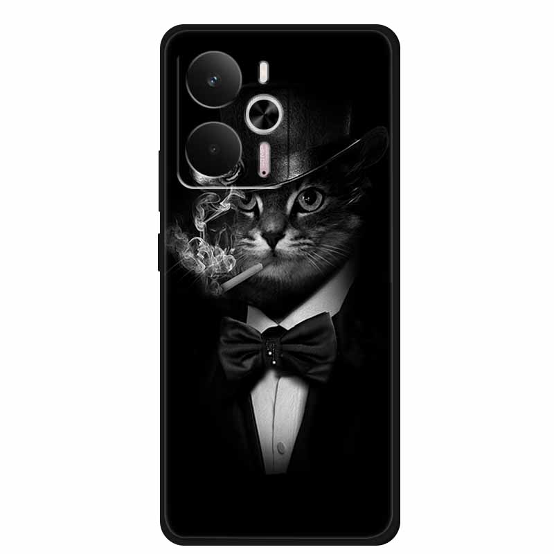 For Realme 14 5G Case Realme14 Coque 6.67" Black Silicone Soft TPU Phone Case For Realme 14 2025 Back Cover Case Shell Funda Cat