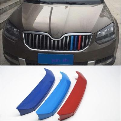 3D автомобильный Стайлинг, 3 цвета, отделка передней решетки, спортивные полоски, автомобильные чехлы, наклейки для автоспорта для Skoda Yeti 2013-2017 Skoda