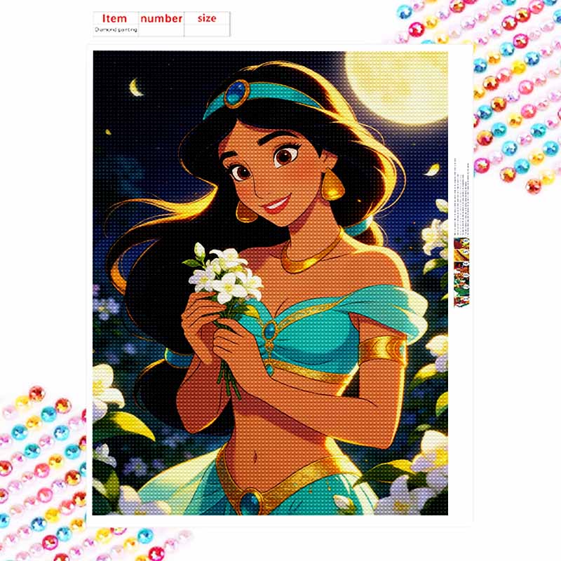 Disney Цветок Принцессы Жасмина Алмазная Живопись Арт-Набор Ручной работы DIY 5D Домашний Декор Подарок
