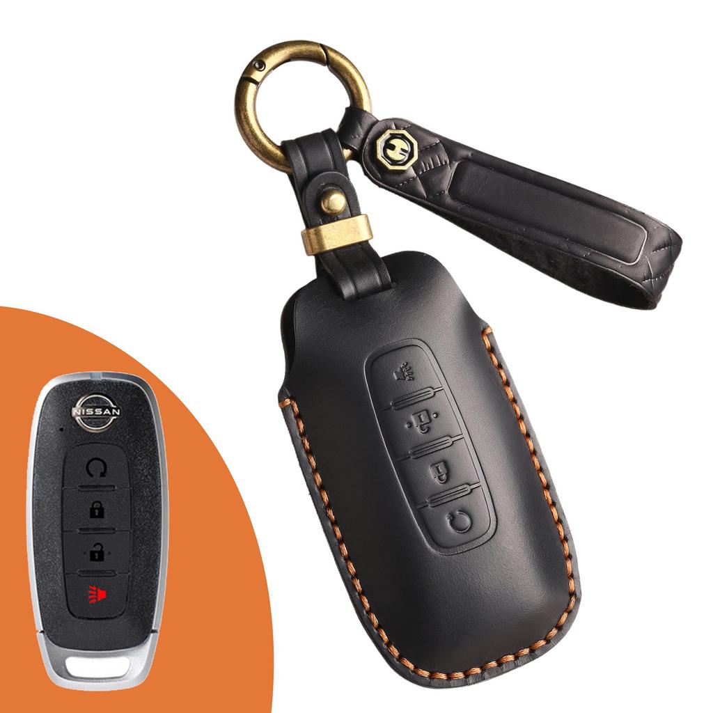 Кожаный чехол для ключа для новых моделей Nissan: Sylphy, Teana, Tanlu, Qashqai, Qijun, Jinke — стиль ретро с пряжкой