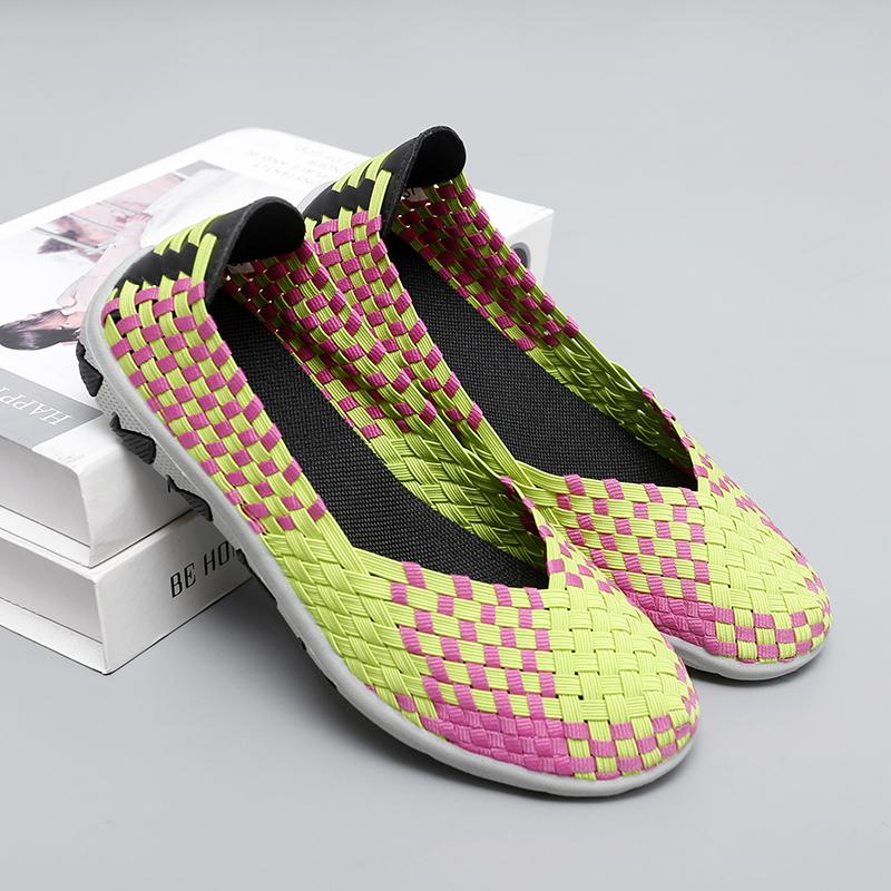 Summer Handmade Braid Beach Shoes Women Slip On Large Size Casual Espadrilles Breathable Sneakers Lazy Shoes