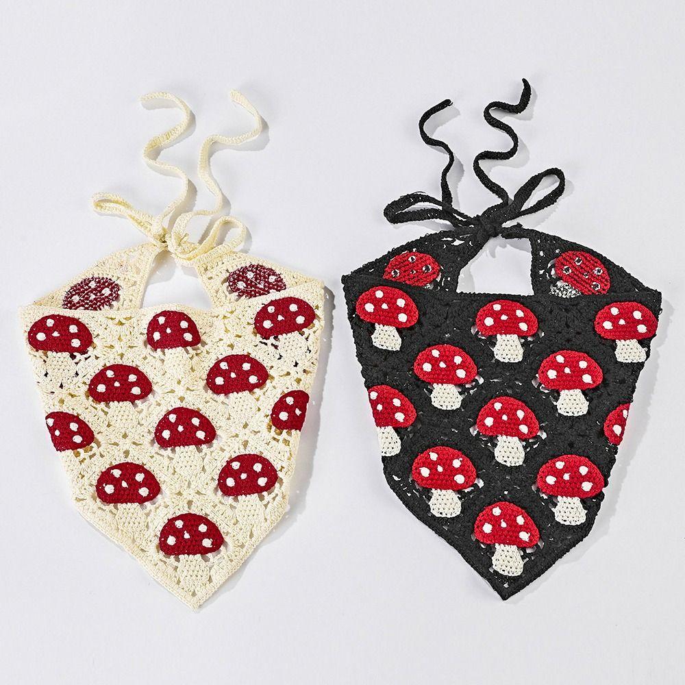 Cotton Knit Headwear Crochet Headband Sweet Triangle Scarf Women