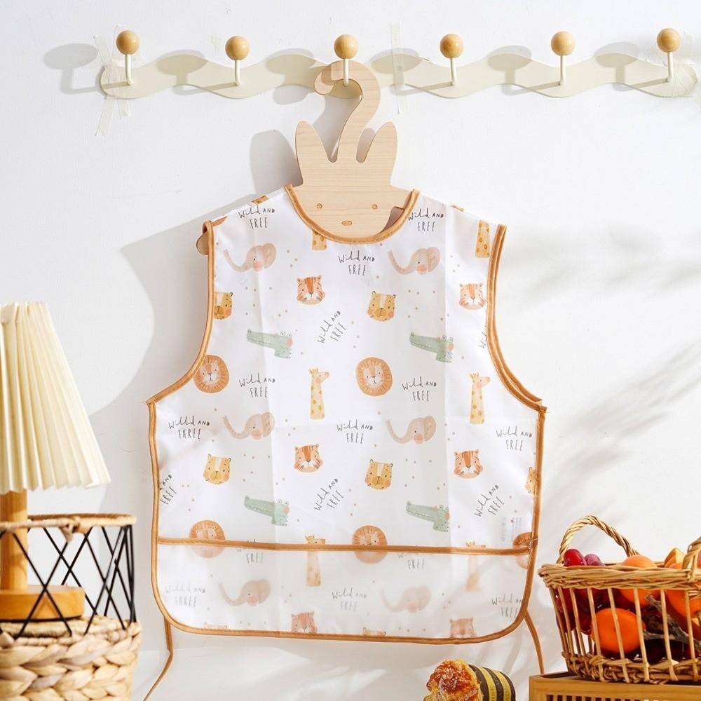 Waterproof Baby Feeding Bib Sleeveless Design Infant Food Bib Kids Smock Bib For Infant Boys