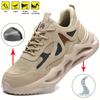 Outdoor Work Shoes Men Safety Shoes With Steel Toe Breathable Lightweight Work Sneakers Anti Smash Anti-puncture Safety Boots