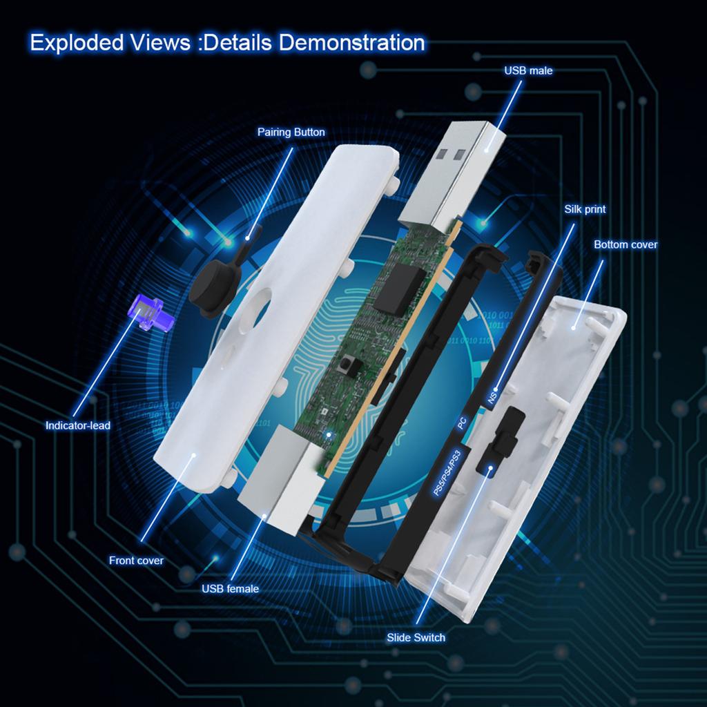 Адаптер беспроводного контроллера для Switch, совместимый с Bluetooth, конвертер геймпада для Sony //для PS3 для One/S Gaming