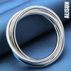 925 Sterling Silver Three Line Smooth Bracelet Fashionable Wedding Jewelry