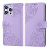 Suitable for Apple 17 Pro Max rose flower phone case, iPhone 16 embossed three-card flip cover, 15 protective case