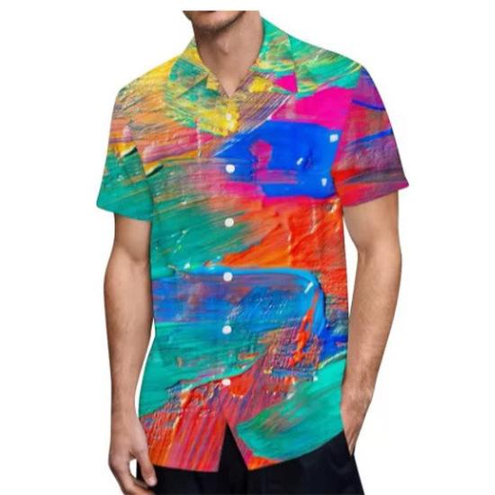 Men's Hawaiian beach-style casual vacation shirt
