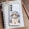 Забавный Милый Кот Чехол Для Телефона Для Samsung Galaxy A73,A21s,A22,A31,A52,A53,A71,A41 Мягкий Черный Корпус