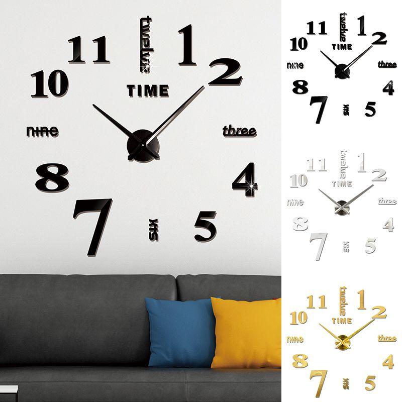 Elegant Silver 3d Frameless Number Wall Clock For Home And Office Decor