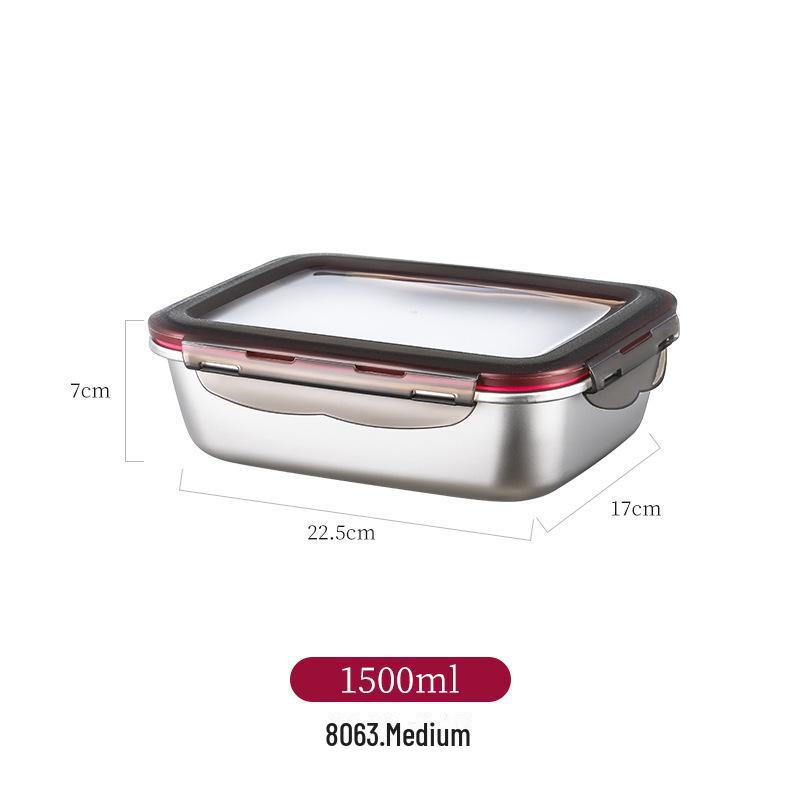 Прямоугольный контейнер для завтрака из нержавеющей стали 304 с крышкой для хранения на кухне