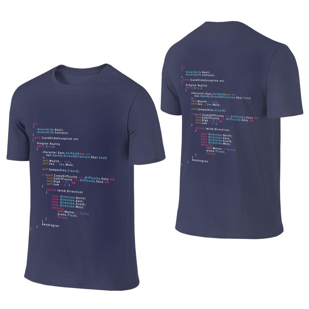 Is This The Real Life Coding Programming Color Simple Reversible Tshirt Highend Minimalism Faderesistant Short Sleeve