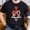 Him Группа Ville Valo Heartagram Любовь Метал Футболка Летняя Мужская Уличная Хлопковая Футболка Модная Свободная Футболка с Коротким Рукавом