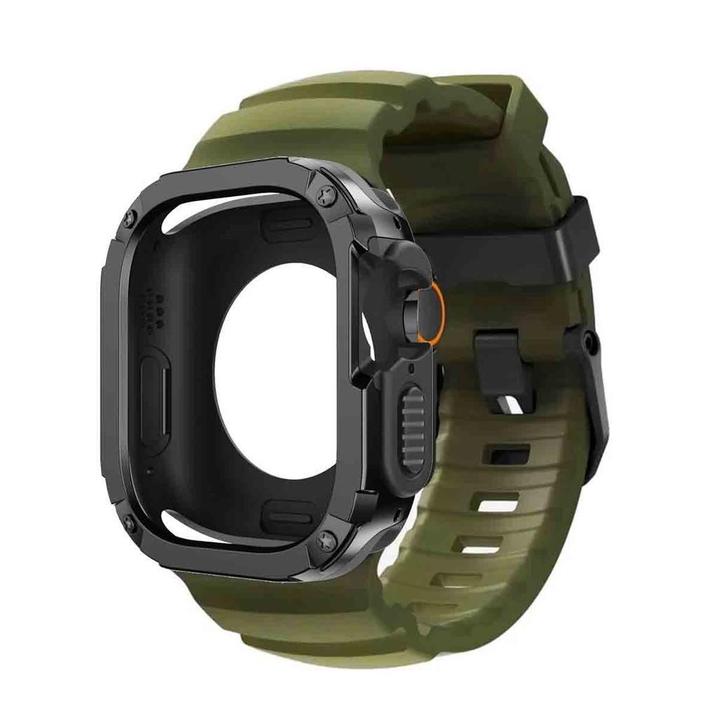 Силиконовый ремешок+Чехол из ТПУ и ПК для Apple Watch Ultra 3 2 1 49 мм для iWatch Серии 11 10 46 мм ремешок для Iwatch 9 8 7 6 5 4 45мм 44мм