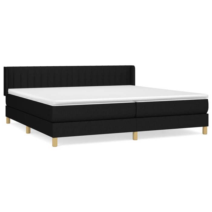 3130459 vidaXL Divan Bed with Mattress Black 200x200 Cm Fabric