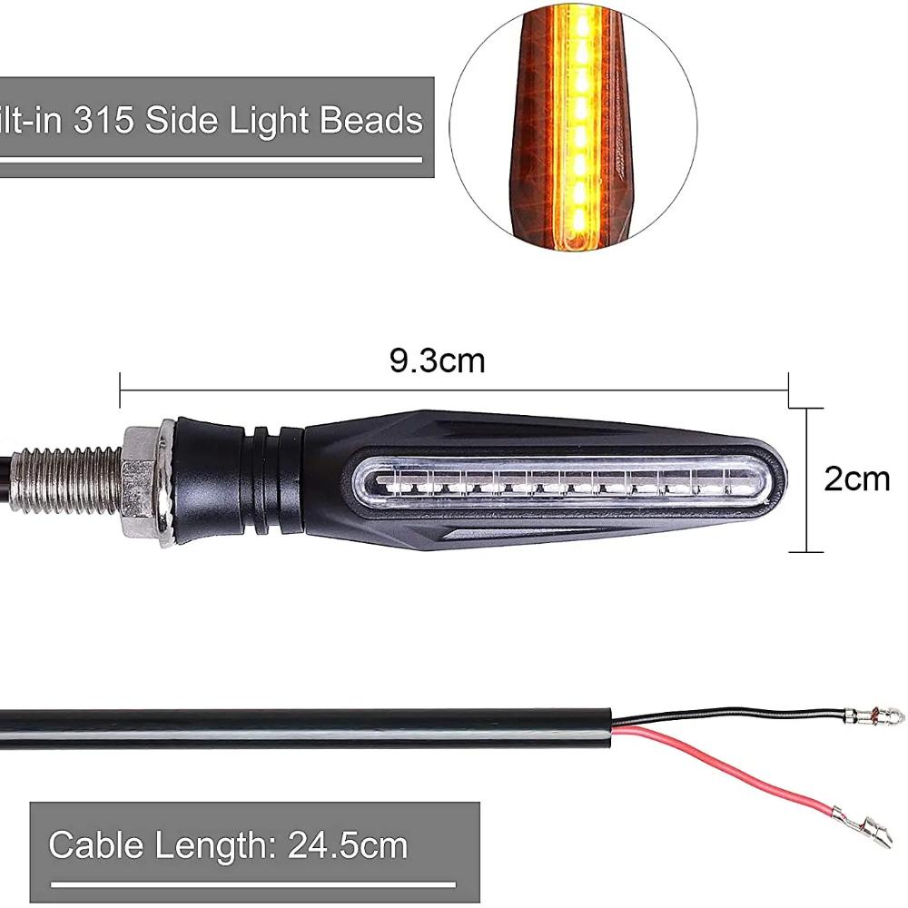 2/1 шт. светодиодные указатели поворота для мотоцикла 12 SMD задний фонарь проточная вода мигалка IP68 гибкие мигающие огни для мотоцикла