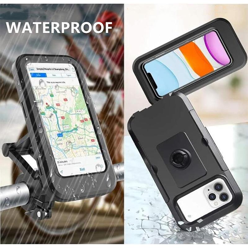 Универсальный водонепроницаемый велосипедный мотоциклетный держатель для телефона для Samsung iPhone Xiaomi, мобильное крепление на руль, подставка, регулируемый на 360° чехол с сенсорным экраном