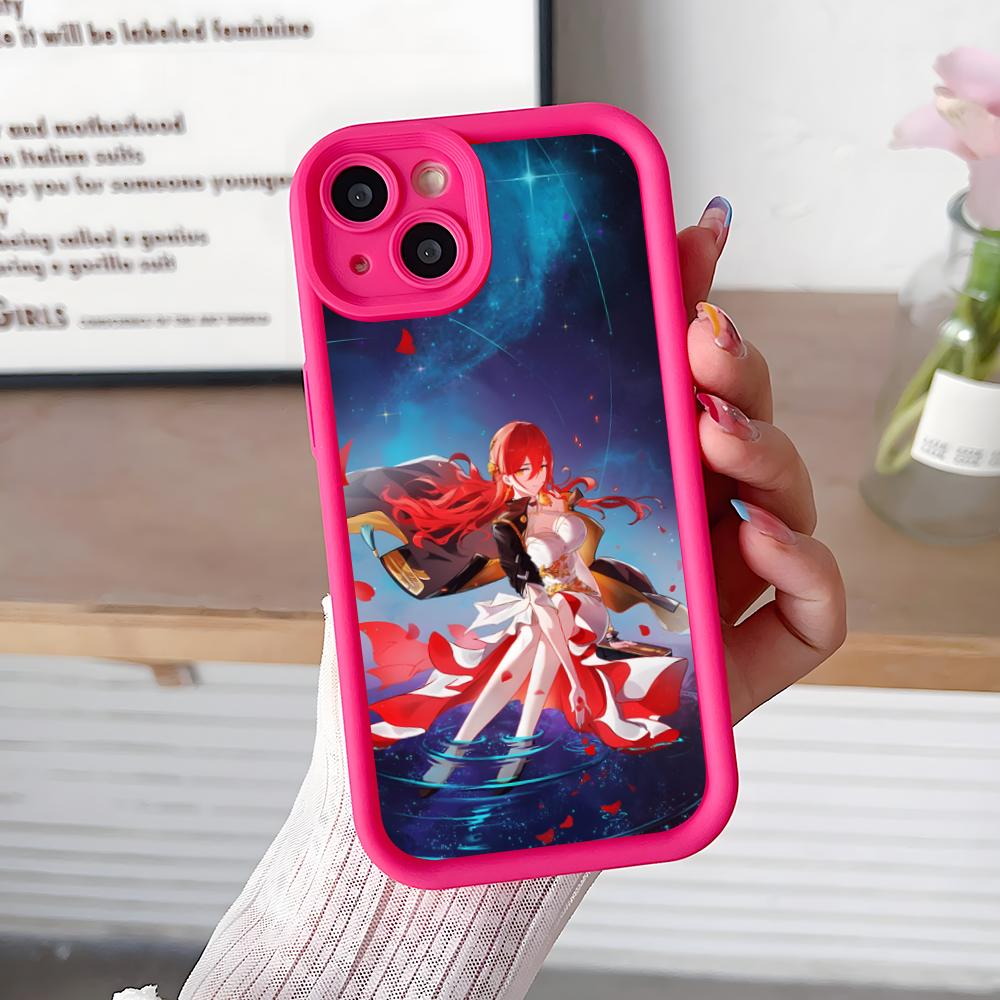 HSR Himeko Утолщенный ТПУ Чехол для Мобильного Телефона для iPhone 17 16 15 14 13 12 11 Air Pro Max Plus Цветной Чехол