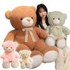 Adorable 80/100CM Colorful Bow Bear Doll Plush Toy Hug Bear Super Soft Doll Children Birthday Gift Pillow Bear Bedroom Decor