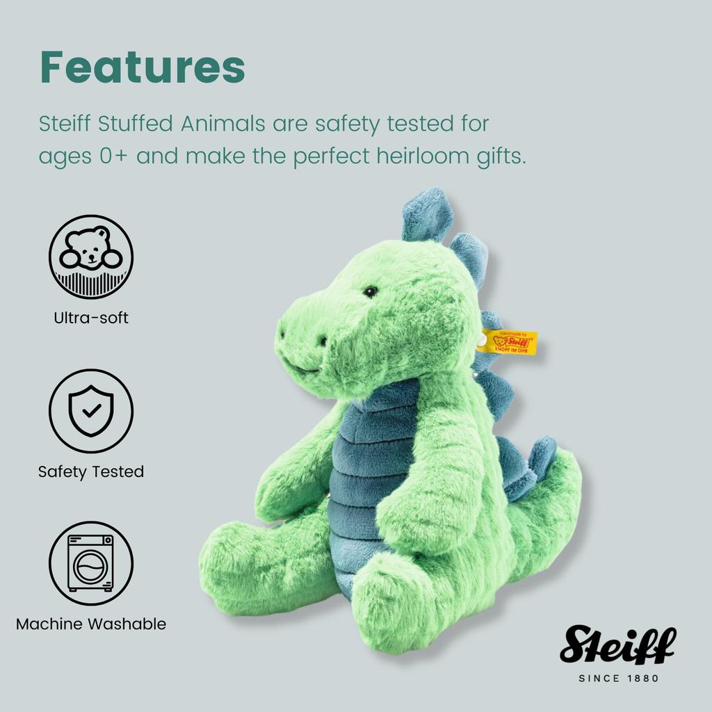 Steiff Spot the Stegosaurus Plush Steiff Spot the Stegosaurus Dinosaur Toy, 28cm,