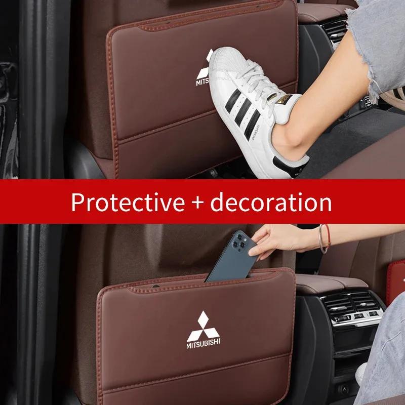 rvcr3 For Mitsubishi Outlander Pajero Asx Lancer EX Evolution X Ralliart Car Seat Back Protection Anti-Kick Pad Rear Seat Storage Bag
