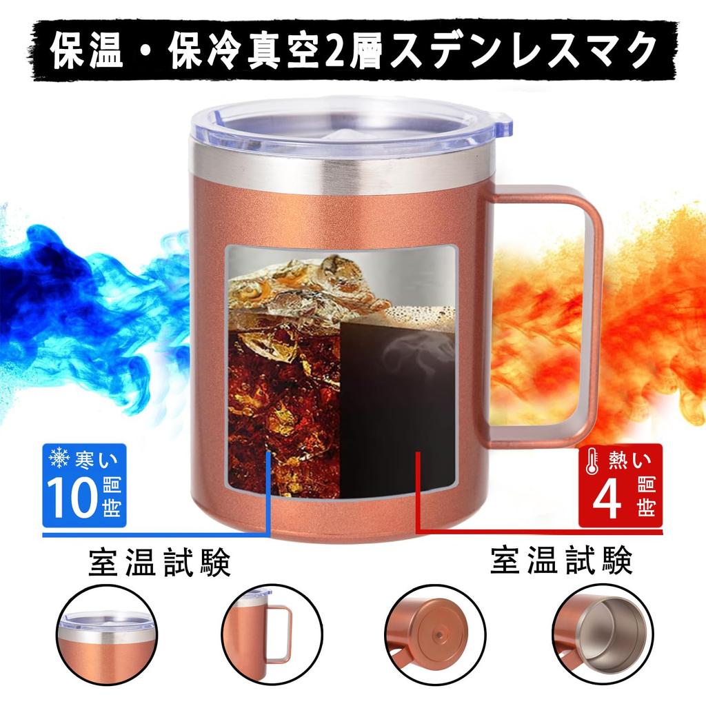 FILLING LUCK Mug with Stainless Vacuum Insulated Coffee Cup with Lid and Rose Perfect Gift for Respect for the Aged or any other special Handle,