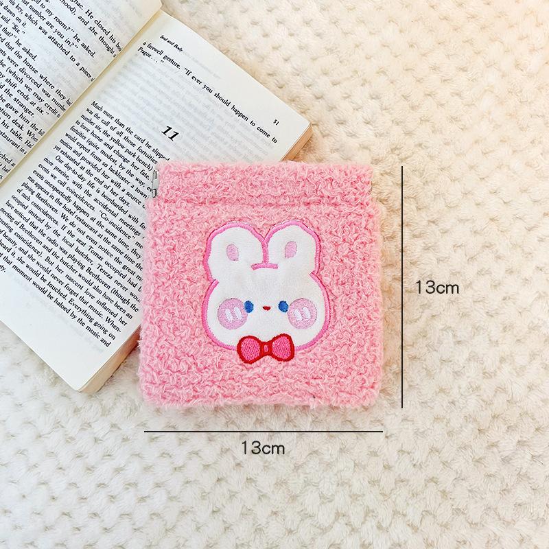 Women Cute Cosmetic Makeup Tampon Bear Rabbiti Napkin Pouch Storage Bag Sanitary Bag Mini Data Cables Organizer Bags