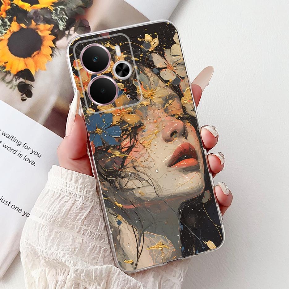 Для Realme 14 5G Чехол RMX5075 Крутой Дракон Белый Лев Расписная Крышка Мягкий Тонкий Чехол для Телефона Для Realme 14T Realme14 T 5G Fundas Сумки