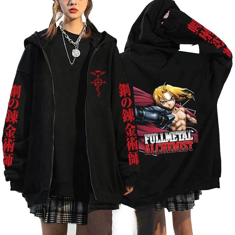 Anime JOJO's Bizarre Adventure Printed Fleece Zipper Hoodie Fall Winter Casual Teen Sports Sweatshirt