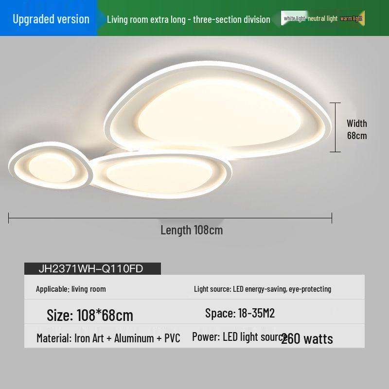 Pebble Hall Eye-Protecting Ceiling Light - Cream Style, Warm Lighting for Living Room