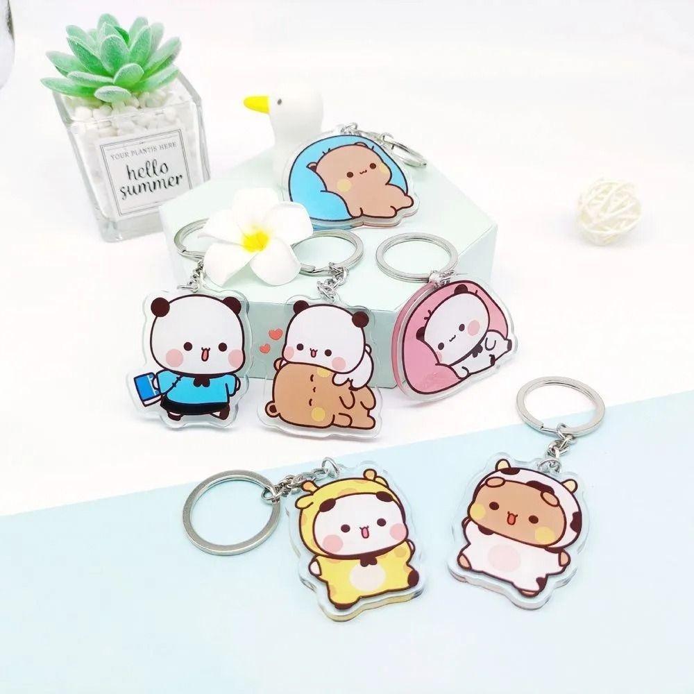 Animal Super Cute Couple Keychain Cartoon Cute Cartoon Bubu Dudu Key Chain Car Keyring
