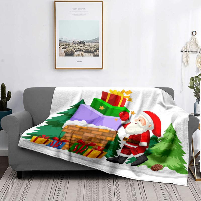 Home Decoration Plush Throw Sofa Blanket Bedspread Bed Fluffy Soft Blankets Decor Plaid Modern Halloween Merry Christmas Winter