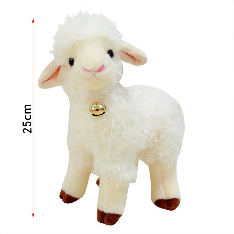 Eid Ramadan Sheep Plush Doll Adorable Standing Bell Lamb Stuffed Toy Non-toxic Soft Plushie for Kids Birthday Gift Party Decor