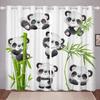 Милые шторы с пандой для девочек, мальчиков, детей, мультяшные шторы с гигантскими пандами для окна, для декора спальни, гостиной, оконные драпировки