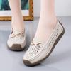 Fashion New Women Flats Shoes Genuine Leather Shoes Ballet Flats Ballerines Flats Walking Hollow Out Breathable Women's Moccasins