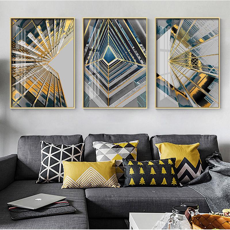 Abstract Geometric Building Space Wall Poster Print Modern Canvas Painting Art Living Room Home Decor Nordic Wall Pictures