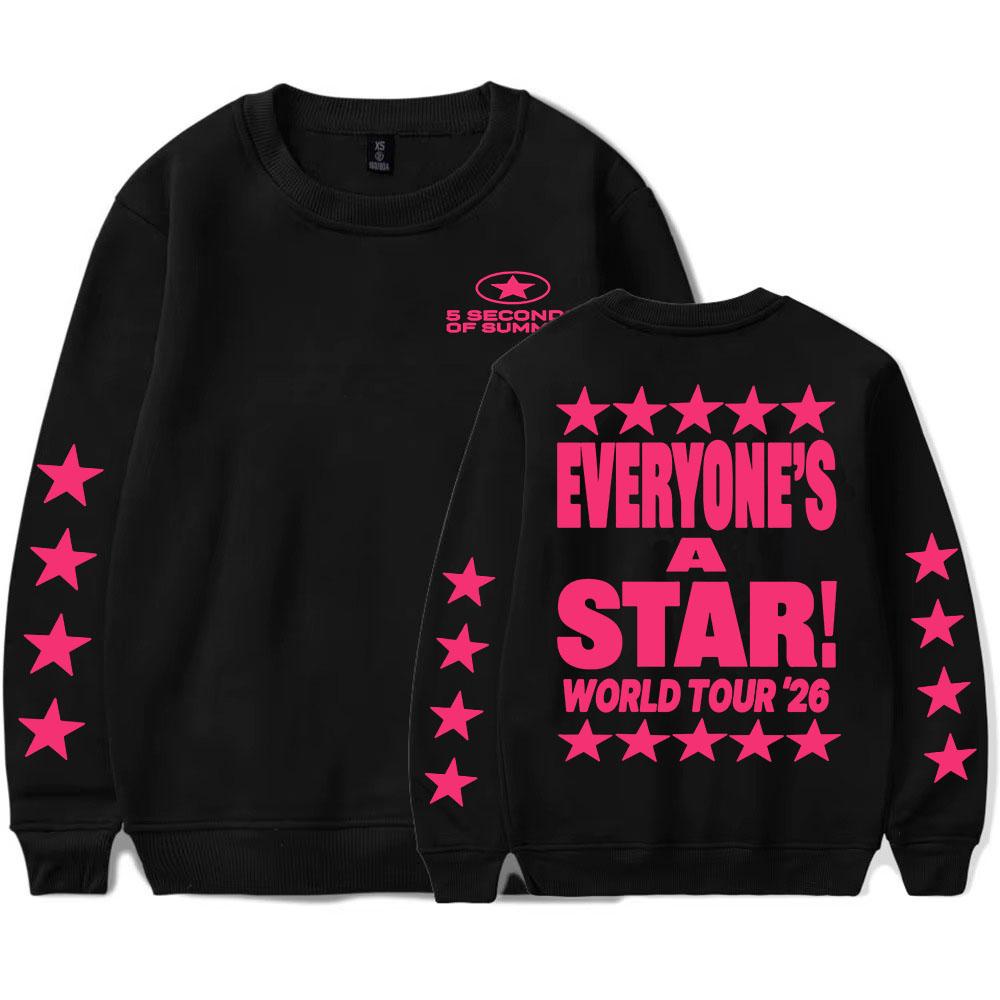 5SOS Everyone's A Star Мировой Тур 2026 Толстовка с круглым вырезом 5 Seconds of Summer Группа Пуловеры С длинным рукавом Свободный Женский Sudadera