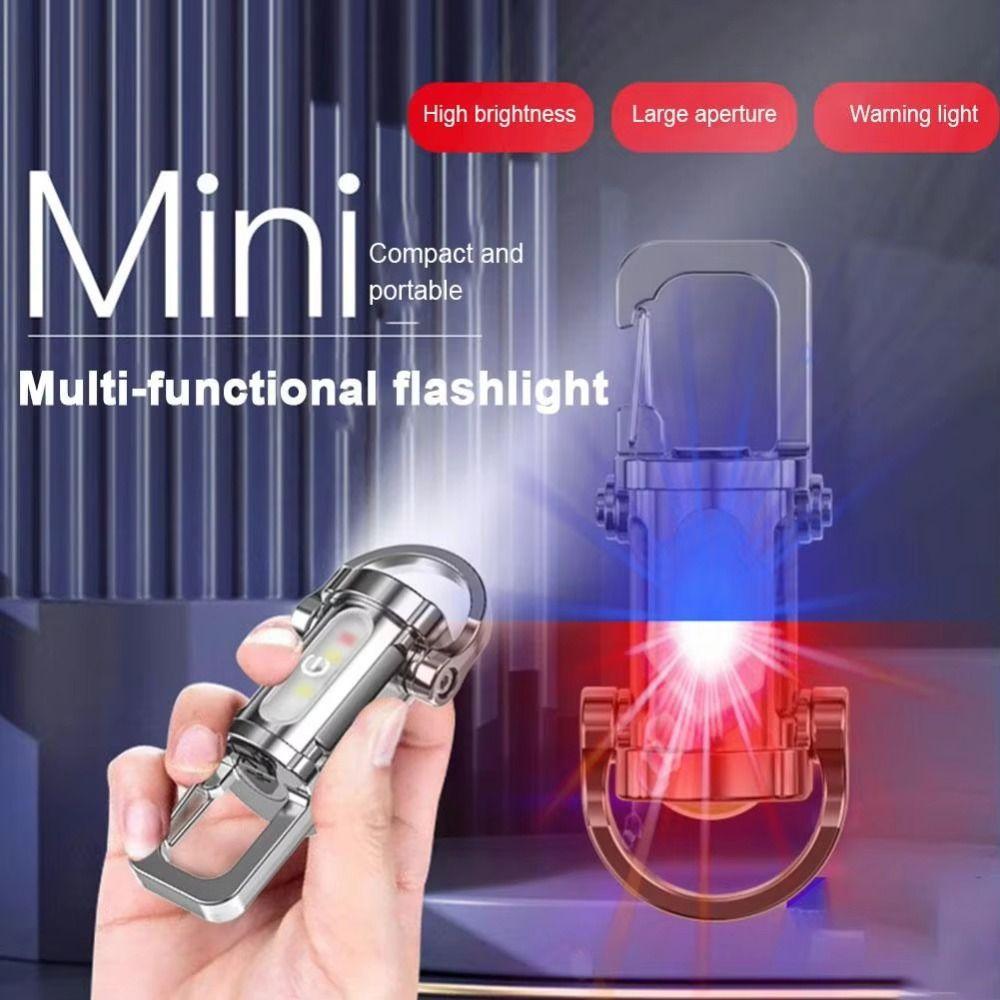 with Red&Blue Light Keychain Flashlights Mini Work Light Durable LED Torch for Searching Hiking
