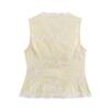 Womens V-Neck Embroidered Floral Crochet Trim Sleeveless Top - Sweet Chic Blouse