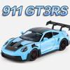 1:32 911 Gt3Rs Тарга Миниатюрные Спортивные Автомобили Игрушечные Модели Сплав Литье Под Давлением Двери Открываются Оттянуть Назад Звук Свет Резиновые Шины Украшение Игрушки