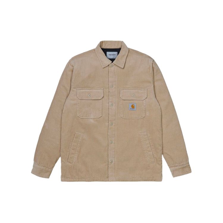 Carhartt WIP Однобортная вельветовая рубашка-куртка Мужские куртки Светло-коричневый I028827-G1-00
