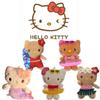 Cute Cartoon Hello Kitty Plush Keychain Adorable Kt Doll With Black Leather