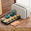 Simple Kung Fu tea set style coarse pottery teapot portable tea making set business souvenir gift high-end set