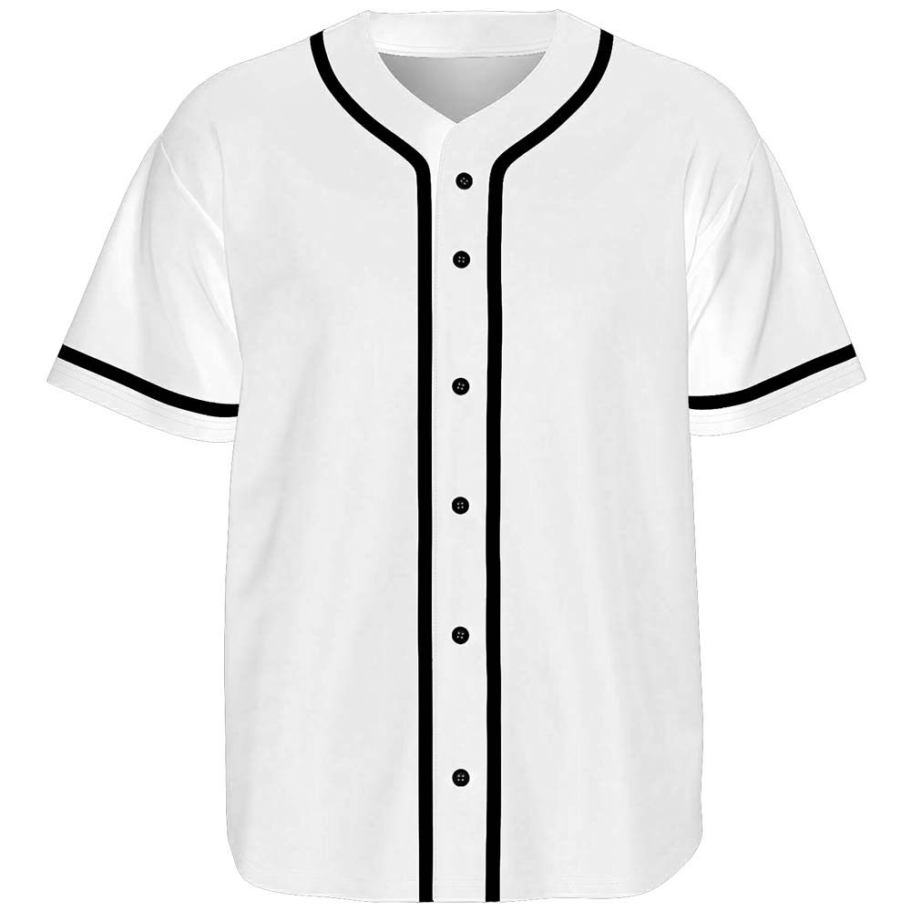 Black White Baseball Jersey Classic Men's Short Sleeve Fashion Clothing Streetwear Unisex Summer Button Up Loose Casual Shirt